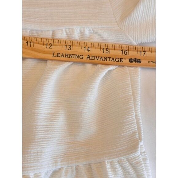 NWT J. Crew Textured Peplum Top Cream Sz S 3/4 Sleeve, Soft, Quiet Luxury - Picture 7 of 8